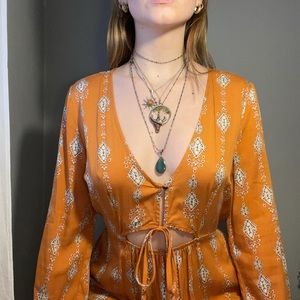 Long orange boho dress🧡